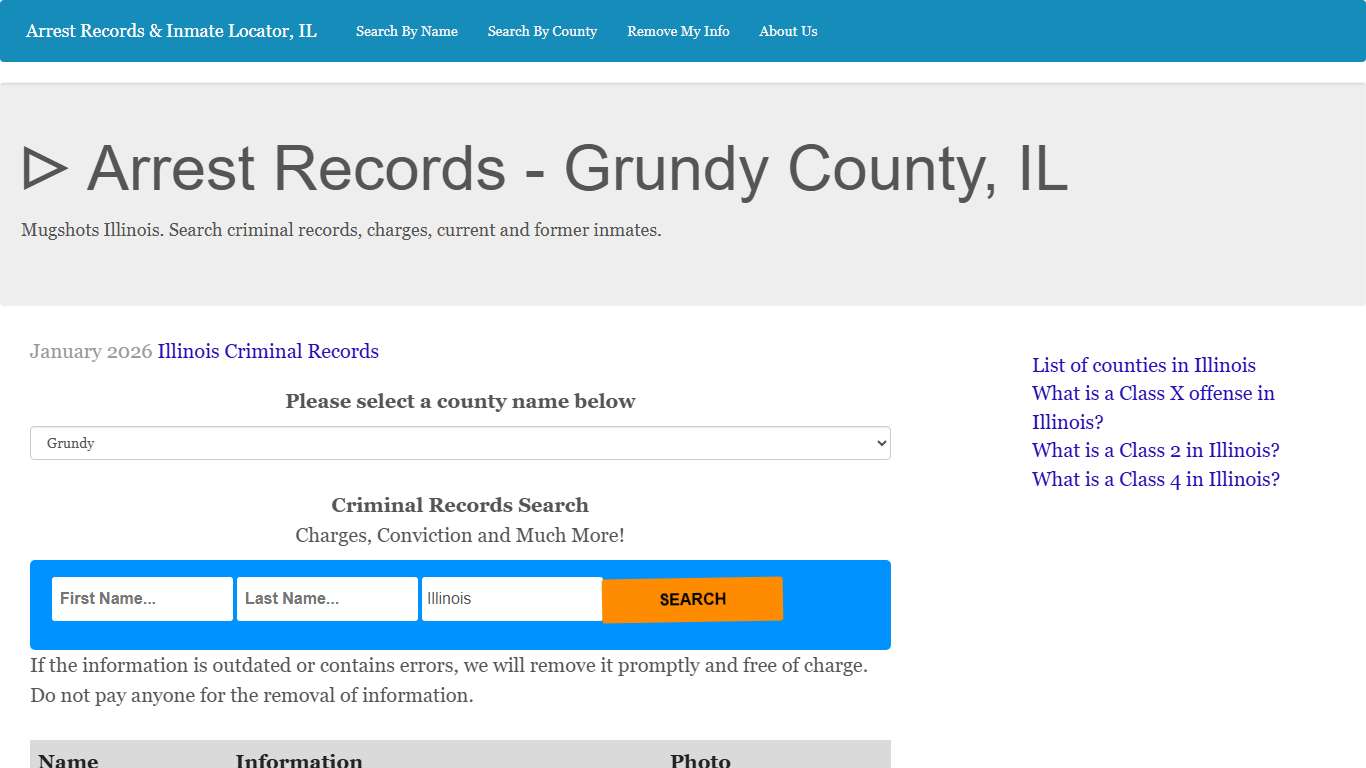 ᐅ Arrest Records - Grundy County, IL